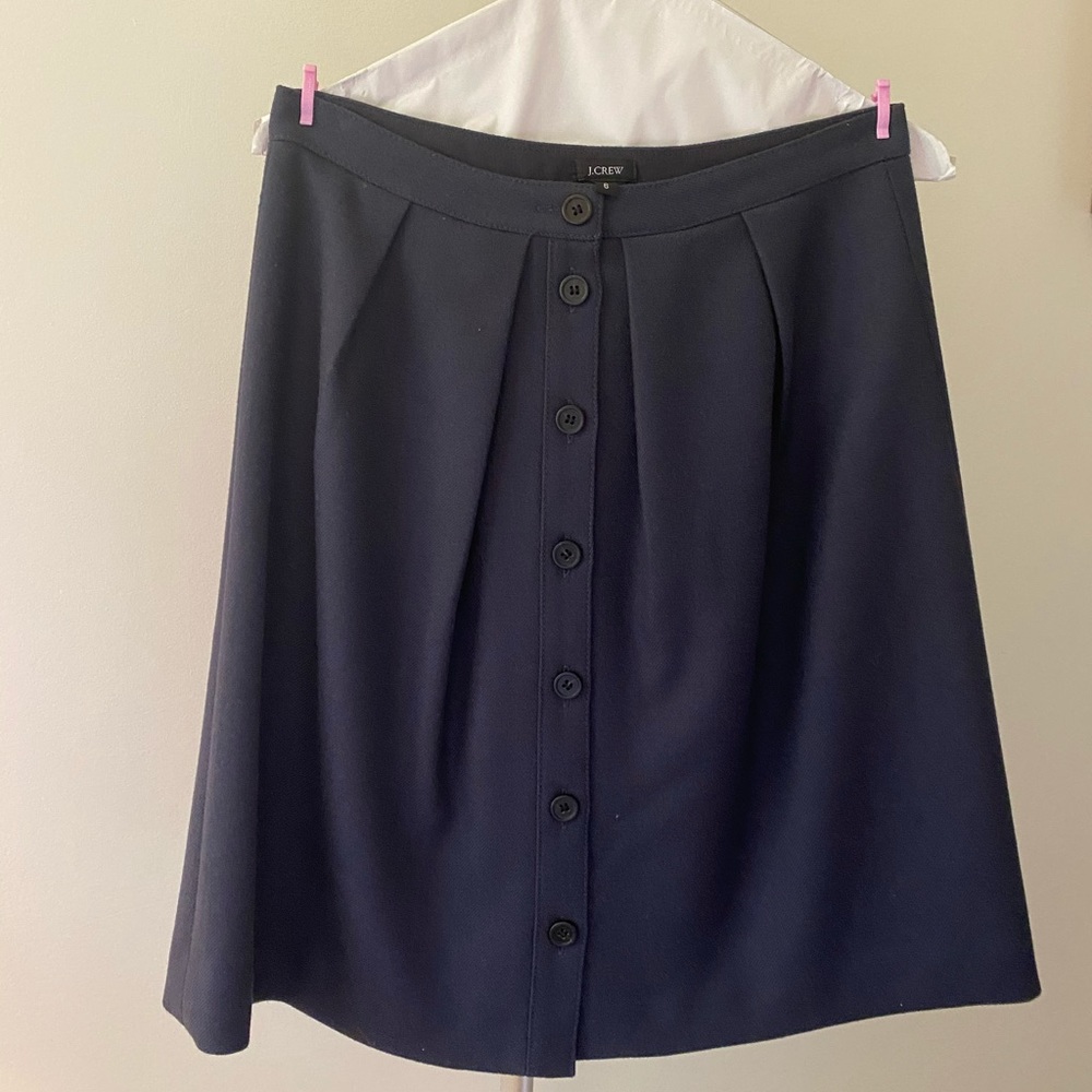 A-line Navy Wool Skirt (J Crew)